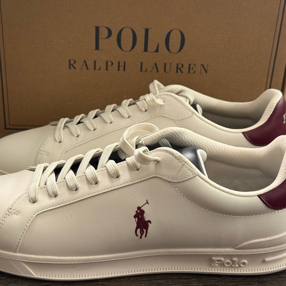 Polo Ralph Lauren Other - Polo by Ralph Lauren Cream and Burgundy Sneakers